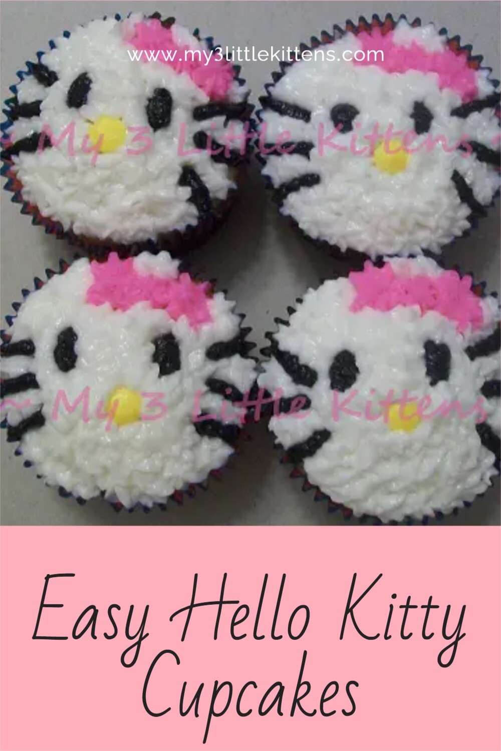 How to Create Easy Hello Kitty Cupcakes Tutorial