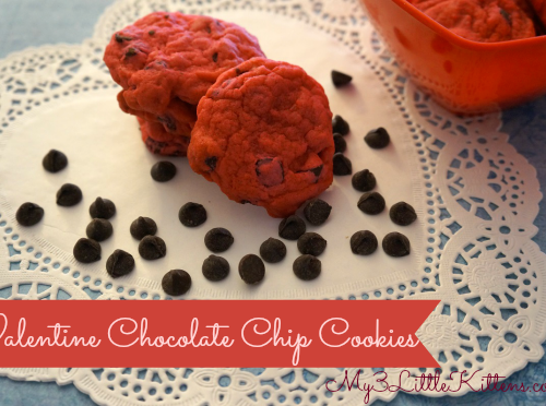 Valentine Chocolate Chip Cookies Recipe! Perfect for a day of love and delicious!