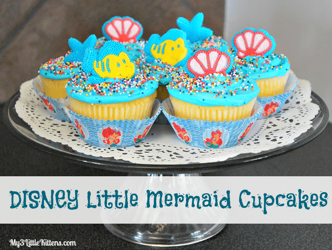 Disney Little Mermaid Cupcakes are perfect for any celebration! Your favourite little mermaid will love them!