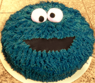 Sesame Street Cookie Monster Cake - My 3 Little Kittens