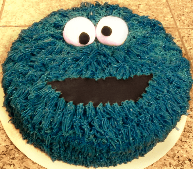 Sesame Street Cookie Monster Cake - My 3 Little Kittens