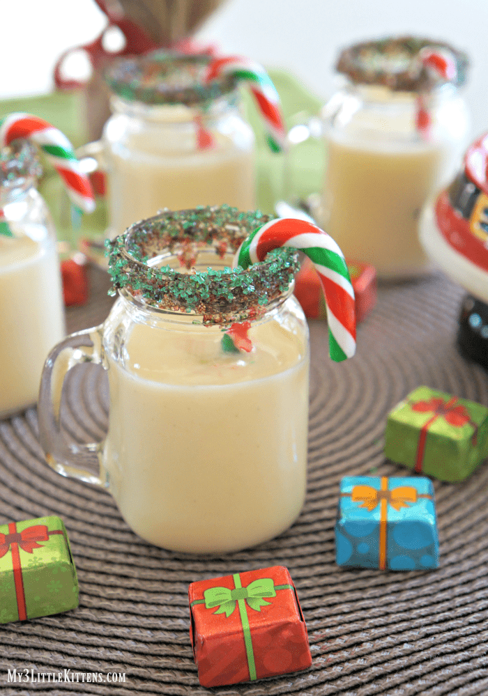 Christmas Candy Cane Eggnog - My 3 Little Kittens