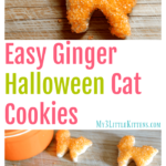 Easy Ginger Halloween Cat Cookies. Decorated for spooky kitty fun!
