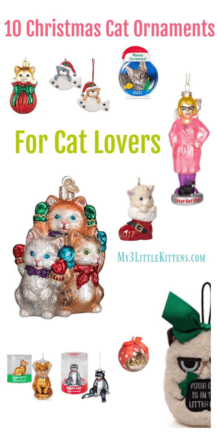 10 Christmas Cat Ornaments For Cat Lovers. Let your Christmas Tree Celebrate the Holiday Dressed with Kitty!