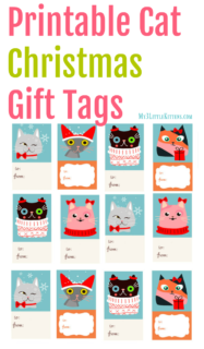 Printable Cat Christmas Gift Tags - My 3 Little Kittens