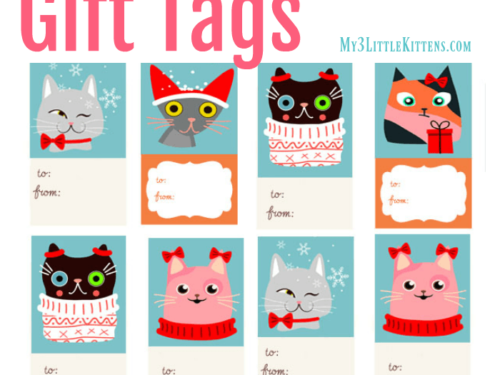 These Free Printable Cat Christmas Gift Tags. Say Merry Christmas the kitty way!