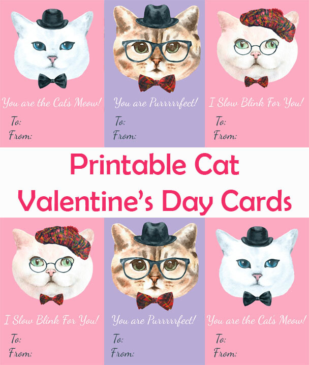 Printable Cat Valentine s Day Cards My 3 Little Kittens