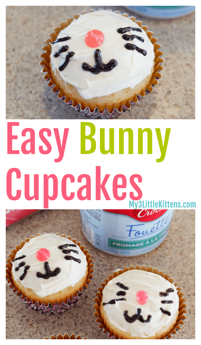 These Easy Bunny Cupcakes are perfect for Easter or a birthday. They also make the perfect cute idea for kids!