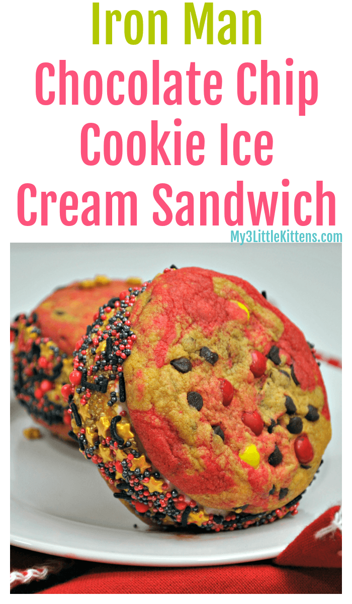 Iron Man Chocolate Chip Cookie Ice Cream Sandwich - Perfect for Kids of All Ages!