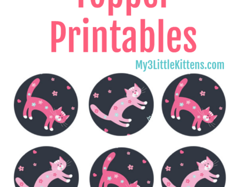 Free Pink Kitty Cat Cupcake Topper Printables - Perfect for girls birthdays or any kid friendly occasion!