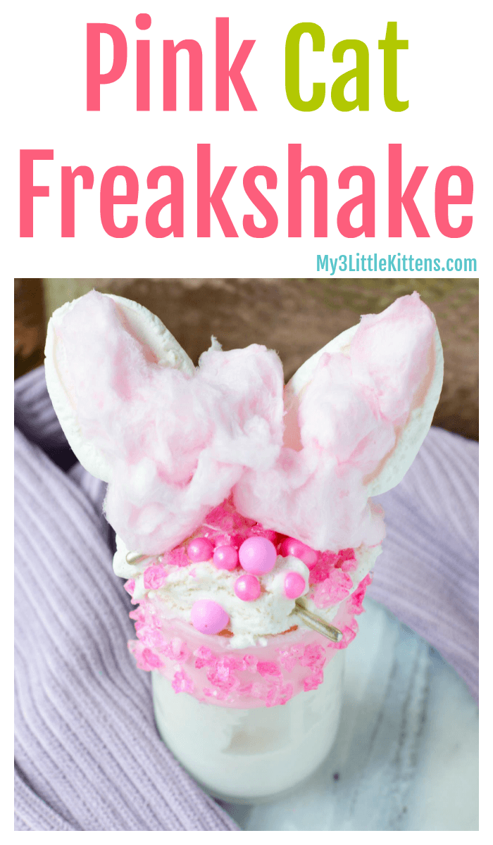 DIY Pink Cat Freakshake Recipe - Take a milkshake to the next level!