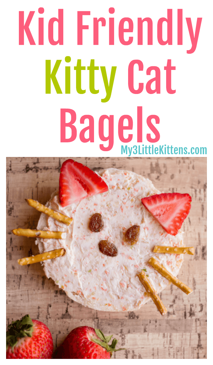 This Homemade Kid Friendly Kitty Cat Bagels Recipe is not only easy, but filled with healthy toppings!