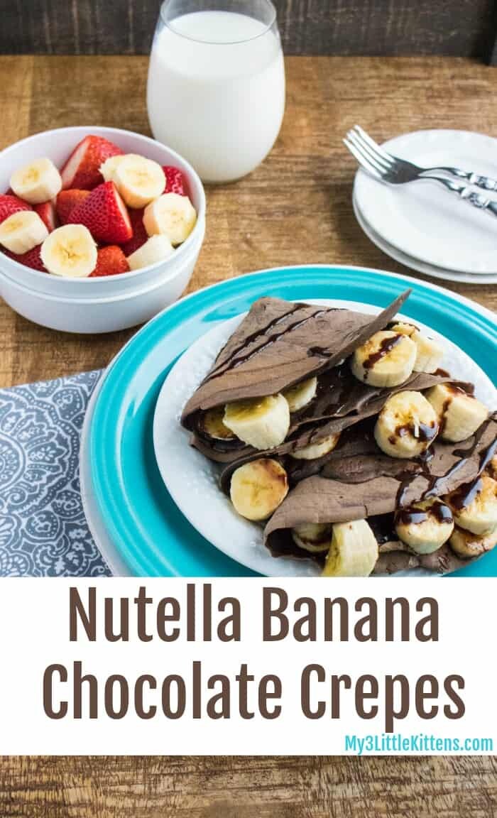 These Easy and Sweet Nutella Banana Chocolate Crepes are perfect for breakfast or anytime!